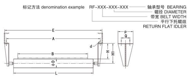 平行下托辊结构图